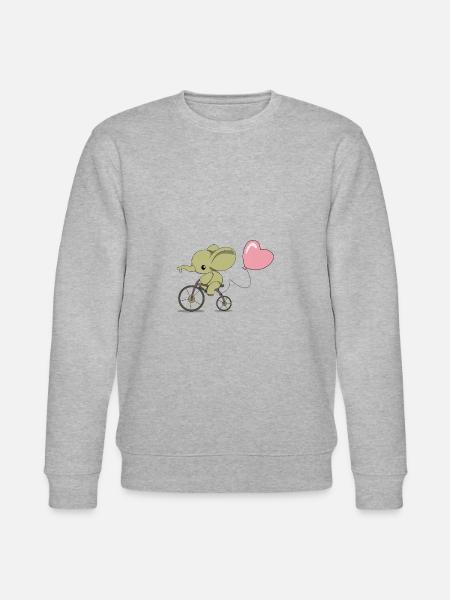 Bicycling elephant - Stanley/Stella CHANGER Unisex Organic Sweatshirt - heather grey