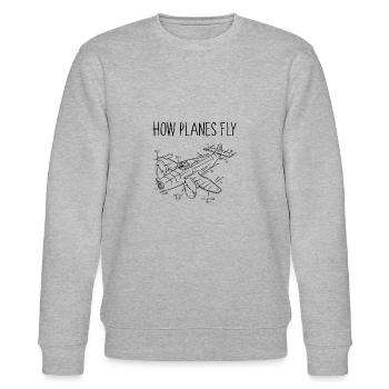How planes fly - Stanley/Stella CHANGER Unisex Organic Sweatshirt - heather grey - Front - Nik (191cm) & Marisol (170cm)