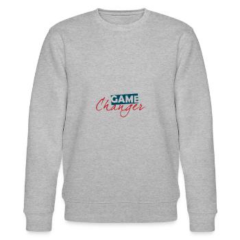 Game Changer Spiel Wechseln Wechsler - Stanley/Stella Unisex Bio-Sweatshirt CHANGER  - Grau meliert - Vorne - Nik (191cm) & Marisol (170cm)