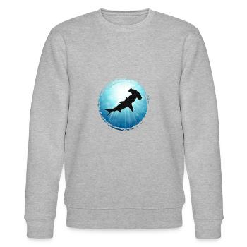 XASTY Hammerhead Shark Hammerhai Hai Tauchen Shirt - Stanley/Stella Unisex Bio-Sweatshirt CHANGER  - Grau meliert - Vorne - Nik (191cm) & Marisol (170cm)