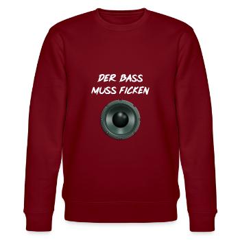 Der Bass Muss Ficken - Stanley/Stella Unisex Bio-Sweatshirt CHANGER  - Burgunderrot - Vorne - Nik (191cm) & Marisol (170cm)