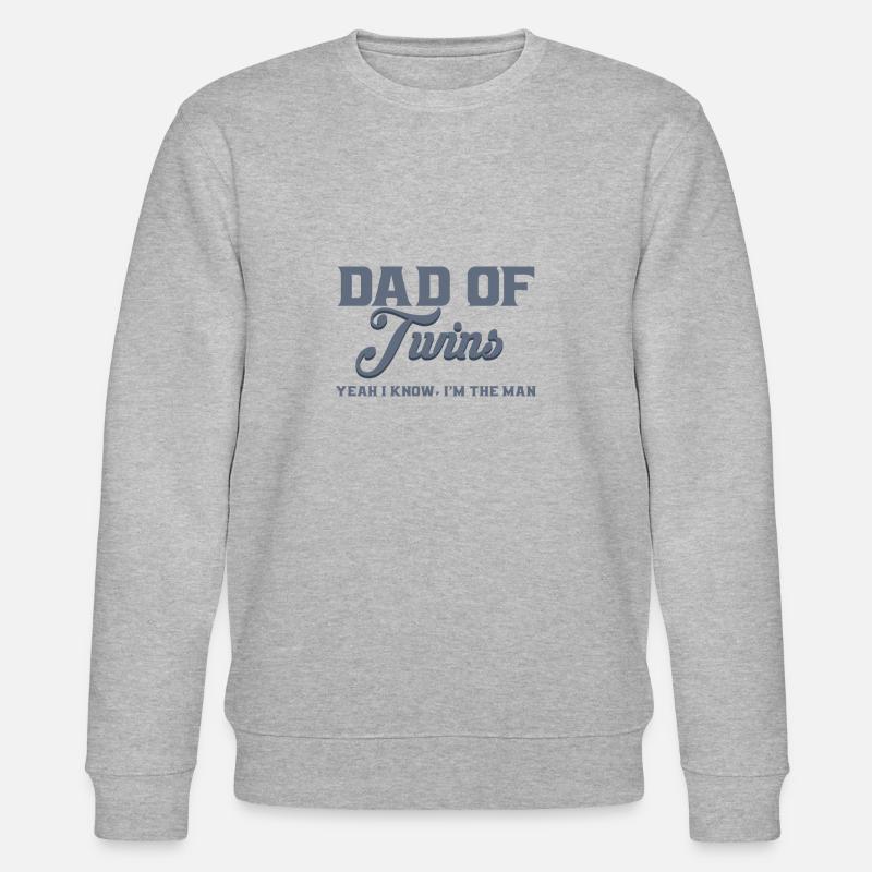 Vater von Zwillingen ! - Stanley/Stella Unisex Bio-Sweatshirt CHANGER  - Grau meliert