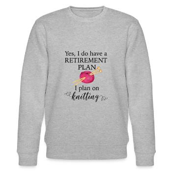 Yes I do have a Retirement Plan I plan on knitting - Stanley/Stella Unisex Bio-Sweatshirt CHANGER  - Grau meliert - Vorne - Nik (191cm) & Marisol (170cm)