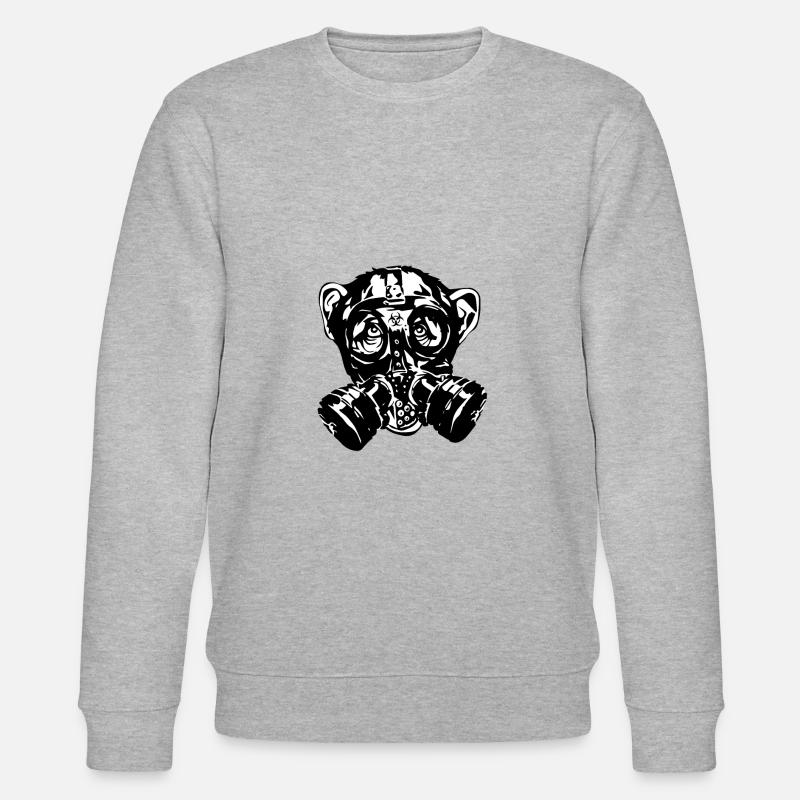 Affe mit Gasmaske als Geschenk - Stanley/Stella Unisex Bio-Sweatshirt CHANGER - Grau meliert