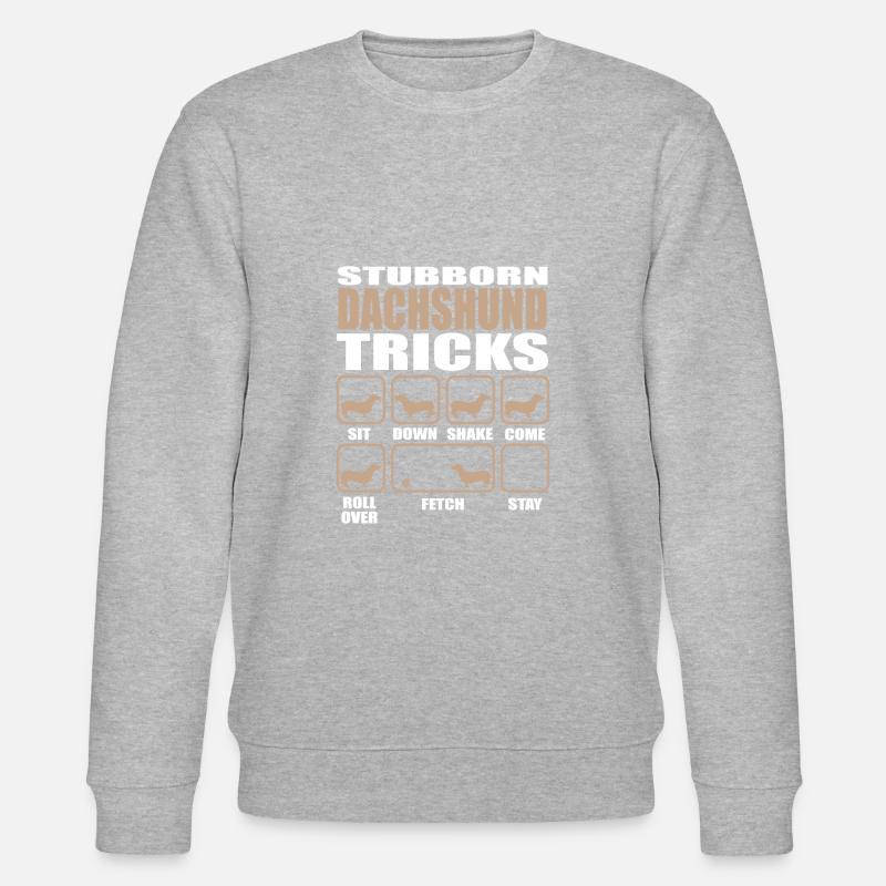 Hartnäckiger Dackel-Trick-Design - Stanley/Stella Unisex Bio-Sweatshirt CHANGER - Grau meliert