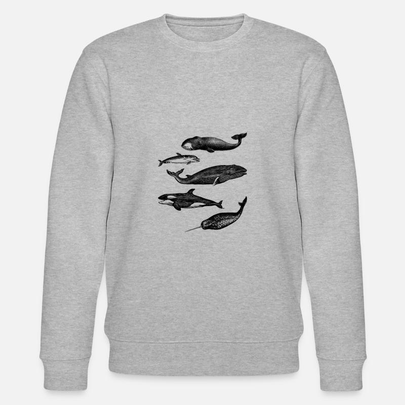 whale illustrations - Sweat bio CHANGER Stanley/Stella Unisexe - gris chiné