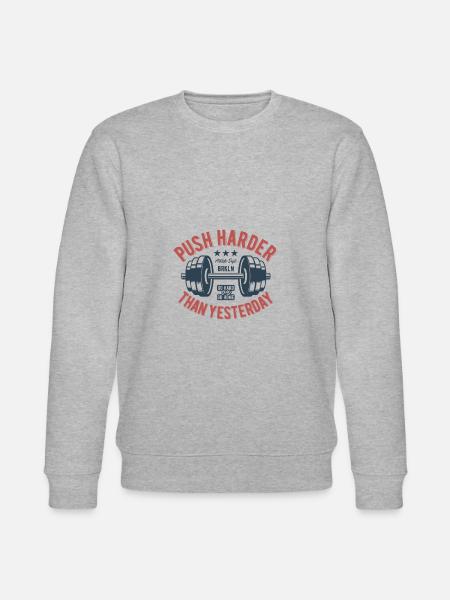 Press harder than yesterday - Stanley/Stella CHANGER Unisex Organic Sweatshirt - heather grey