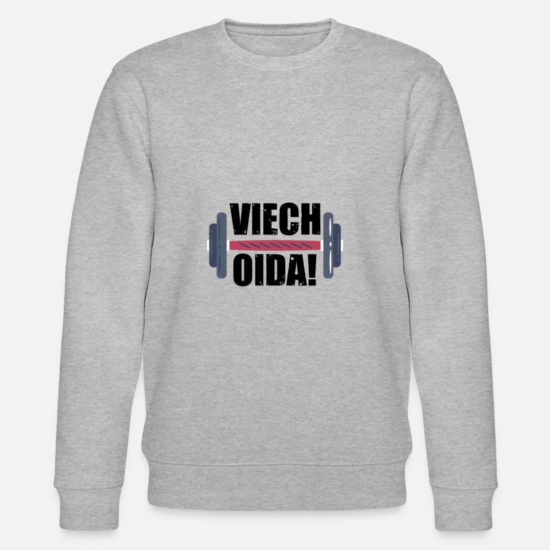Viech Oida! Geschenk Idee - Stanley/Stella Unisex Bio-Sweatshirt CHANGER  - Grau meliert