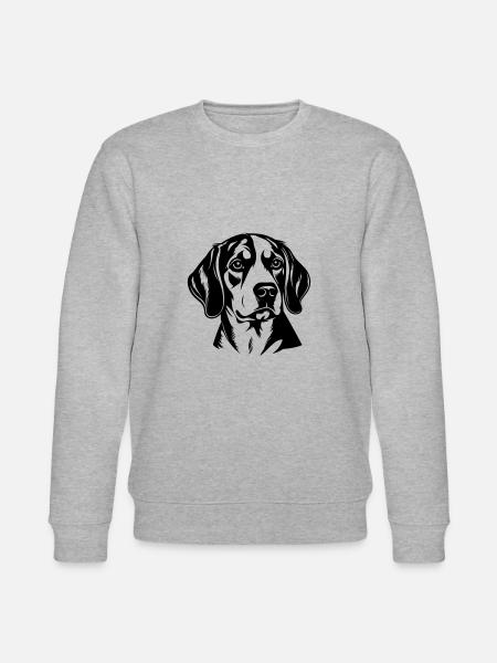 Beagle Dog Head - Stanley/Stella CHANGER Unisex Organic Sweatshirt - heather grey