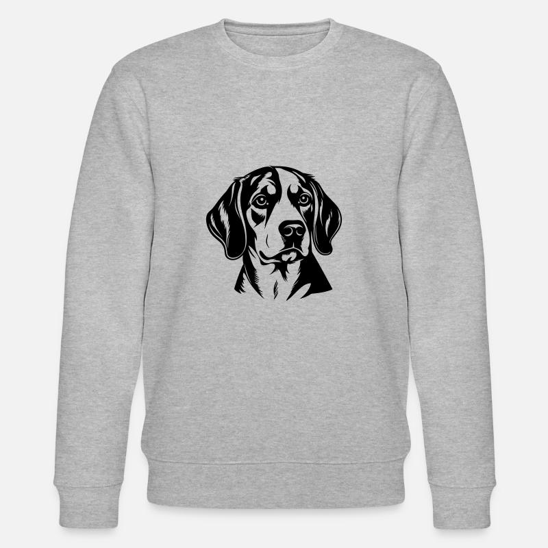 Beagle Dog Head - Stanley/Stella CHANGER Unisex Organic Sweatshirt - heather grey