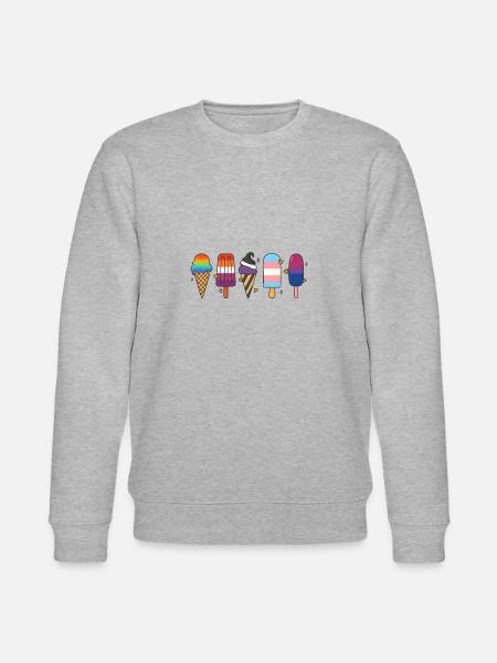 LGBTQ Pride Glass Design – Love Diversity CSD - Ekologisk sweatshirt CHANGER unisex från Stanley/Stella - gråmelerad