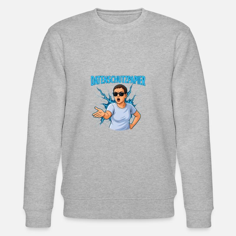 Datenschutzpapier – Satire Design - Stanley/Stella Unisex Bio-Sweatshirt CHANGER  - Grau meliert