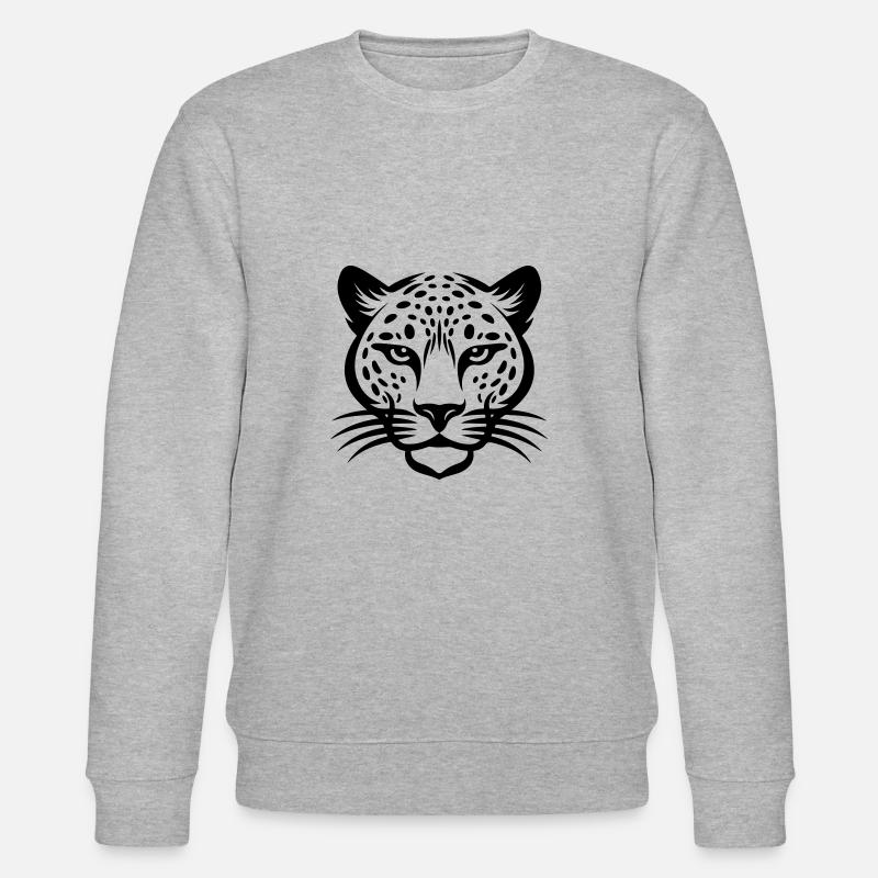 Tête de guépard - Sweat bio CHANGER Stanley/Stella Unisexe - gris chiné