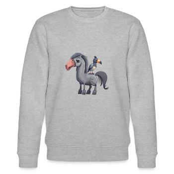 Niedliches Pferd mit Vogel - Stanley/Stella Unisex Bio-Sweatshirt CHANGER  - Grau meliert - Vorne - Nik (191cm) & Marisol (170cm)
