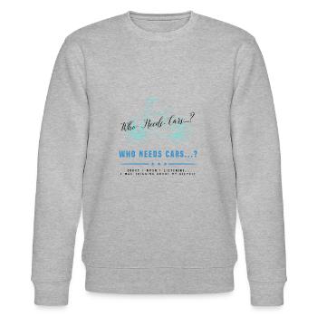 Witziges Sprichwort „Autos“ - Stanley/Stella Unisex Bio-Sweatshirt CHANGER  - Grau meliert - Vorne - Nik (191cm) & Marisol (170cm)