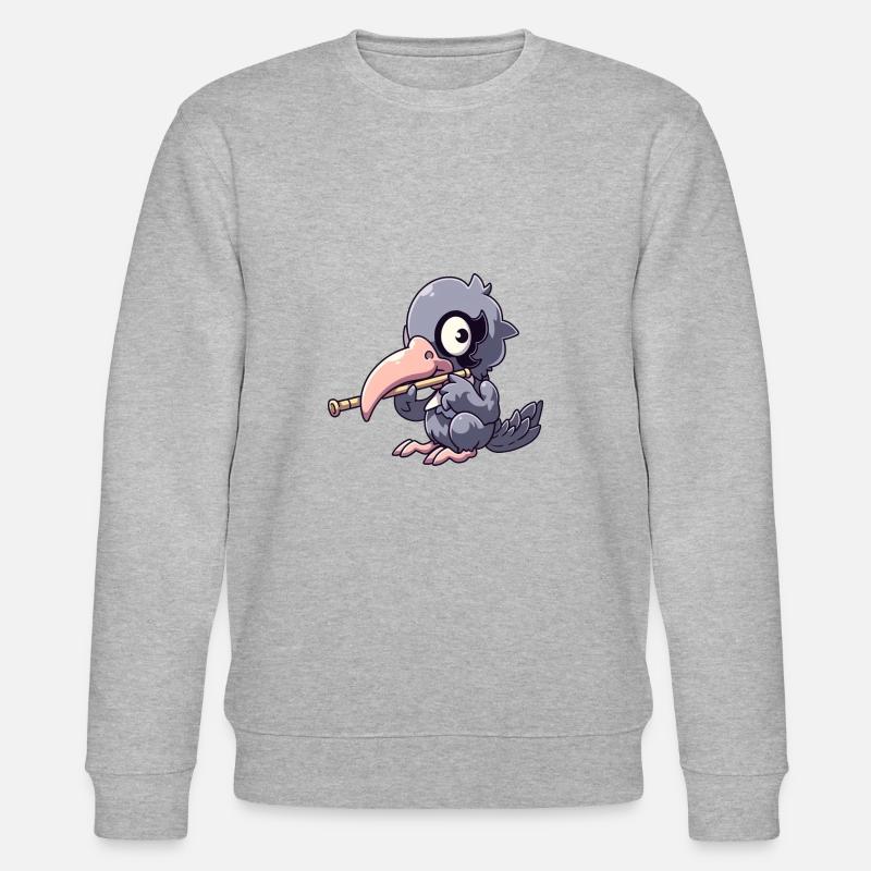 Schuhschnabel spielt Flöte - Stanley/Stella Unisex Bio-Sweatshirt CHANGER  - Grau meliert
