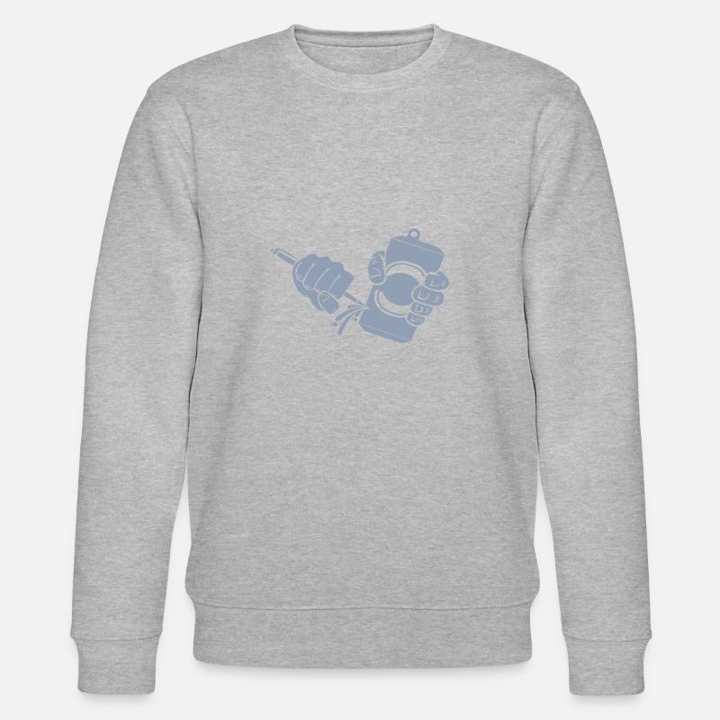 Bier Dosenbier Dosenstechen - Stanley/Stella Unisex Bio-Sweatshirt CHANGER  - Grau meliert