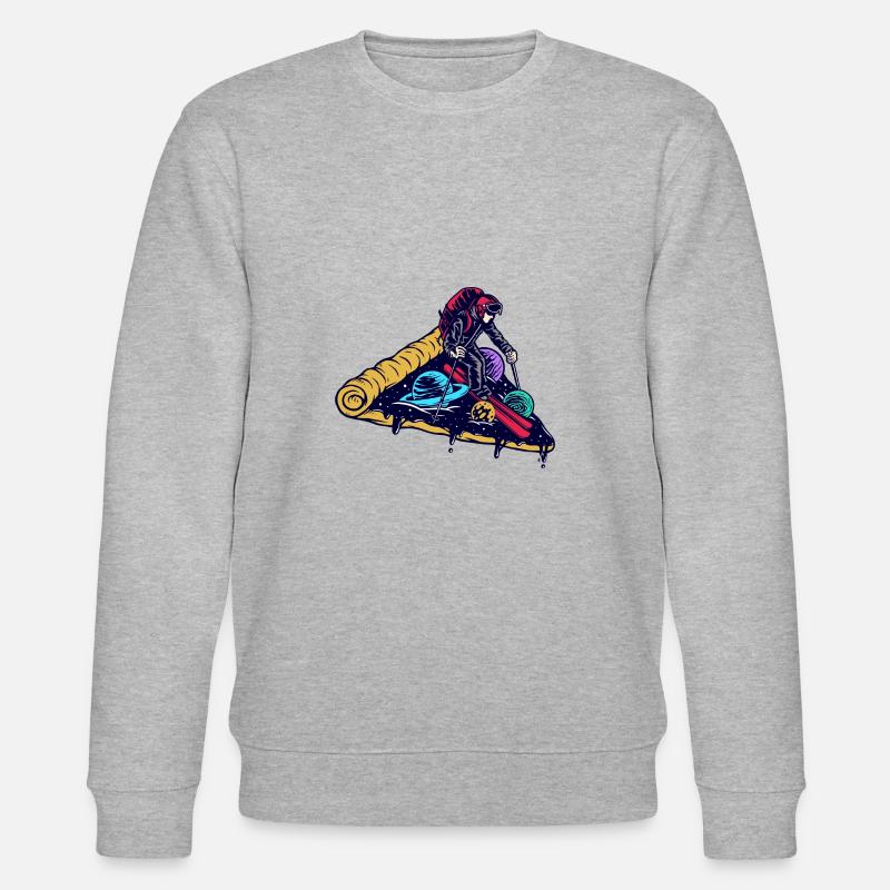 Skier sur une pizza - Sweat bio CHANGER Stanley/Stella Unisexe - gris chiné