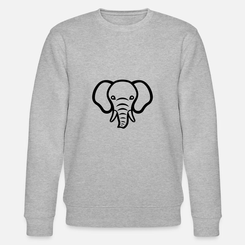 Elefant Tier Tierschutz - Stanley/Stella Unisex Bio-Sweatshirt CHANGER  - Grau meliert