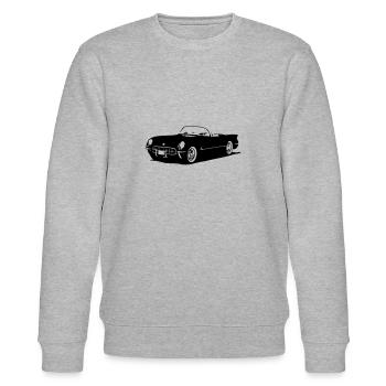 Amerikanischer Sportwagen C1 Baujahr 1953 - Stanley/Stella Unisex Bio-Sweatshirt CHANGER  - Grau meliert - Vorne - Nik (191cm) & Marisol (170cm)