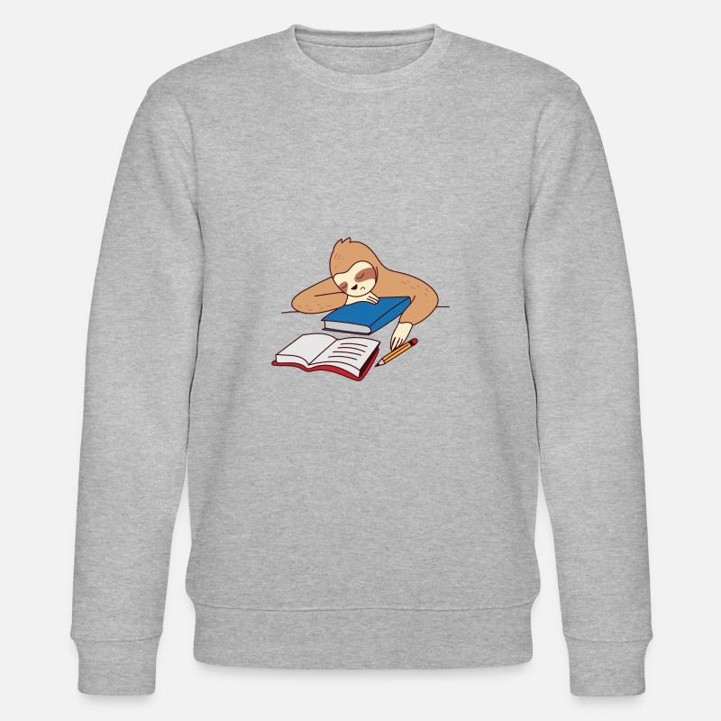 Faultier Studieren Einschlafen Ironisch Student - Stanley/Stella Unisex Bio-Sweatshirt CHANGER  - Grau meliert