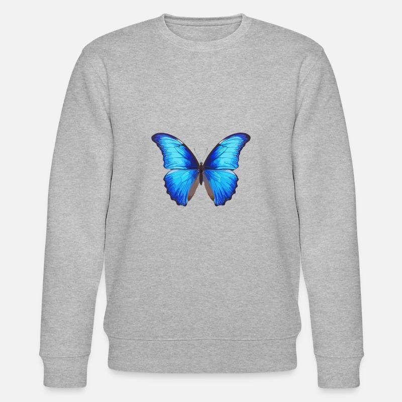 Blauer Morpho-Schmetterling - Stanley/Stella Unisex Bio-Sweatshirt CHANGER  - Grau meliert
