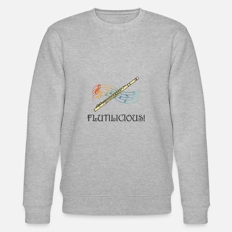 Flutilicious Funny Flute Player, flûtiste - Sweat bio CHANGER Stanley/Stella Unisexe - gris chiné