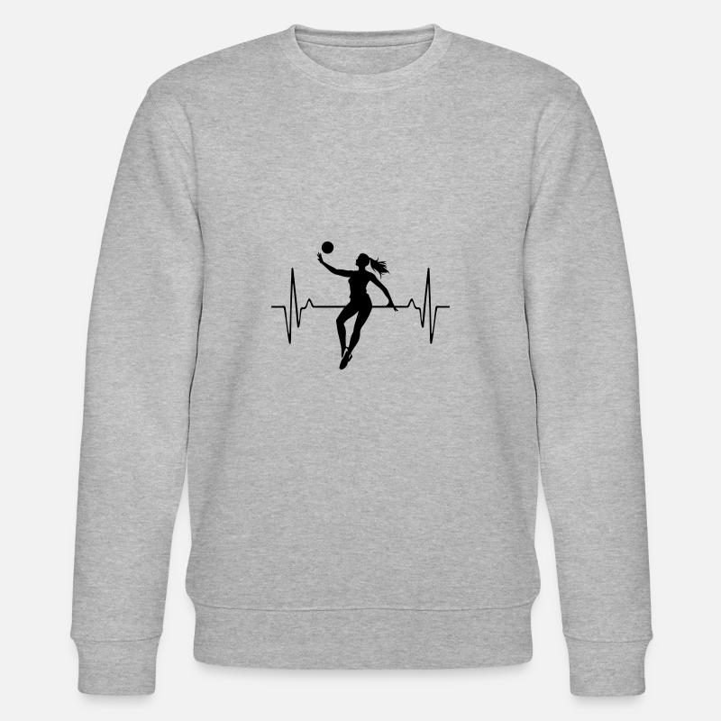 Volleyball Player Pulse Frequency - Stanley/Stella CHANGER Unisex Organic Sweatshirt - heather grey