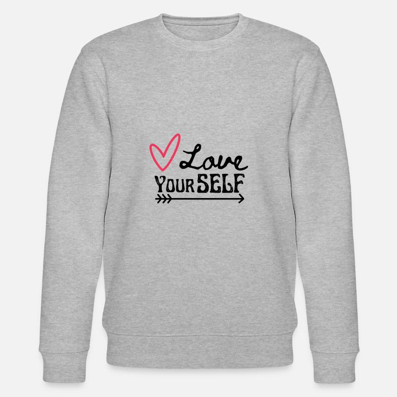 Liebe dich selbst - Stanley/Stella Unisex Bio-Sweatshirt CHANGER  - Grau meliert