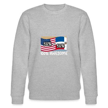 Dominican American Half American - Stanley/Stella CHANGER Unisex Organic Sweatshirt - heather grey - Front - Nik (191cm) & Marisol (170cm)