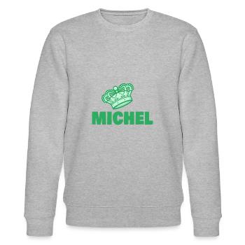 Vorname Michel - Stanley/Stella Unisex Bio-Sweatshirt CHANGER  - Grau meliert - Vorne - Nik (191cm) & Marisol (170cm)