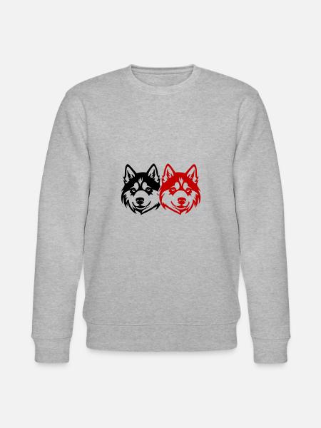 Akita Dog Head - Stanley/Stella CHANGER Unisex Organic Sweatshirt - heather grey