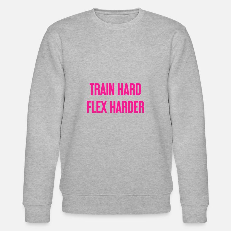 Train Hard Flex Harder - Stanley/Stella Unisex Bio-Sweatshirt CHANGER  - Grau meliert