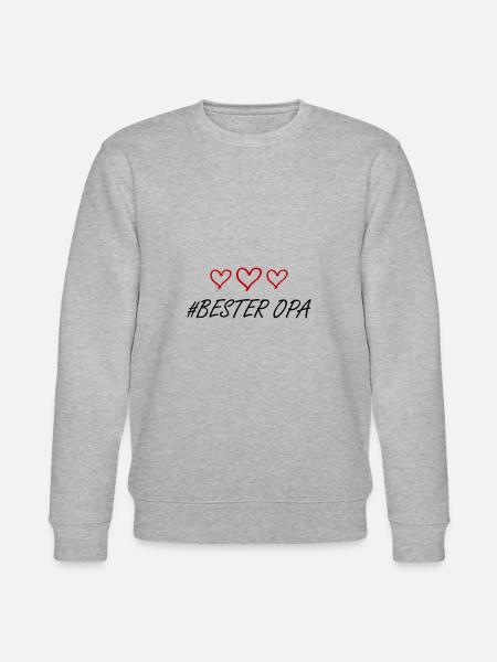 Bester Opa Herz Liebe - Stanley/Stella Unisex Bio-Sweatshirt CHANGER  - Grau meliert