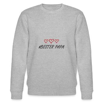 Bester Papa Herz Liebe - Stanley/Stella Unisex Bio-Sweatshirt CHANGER  - Grau meliert - Vorne - Nik (191cm) & Marisol (170cm)