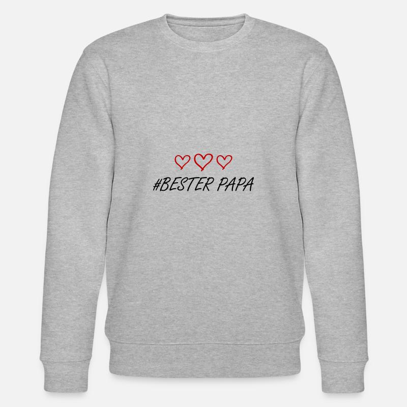 Bester Papa Herz Liebe - Stanley/Stella Unisex Bio-Sweatshirt CHANGER - Grau meliert