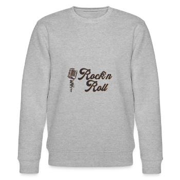 Rock n Roll Vintage Retro Mikrofon Elvis Musik - Stanley/Stella Unisex Bio-Sweatshirt CHANGER  - Grau meliert - Vorne - Nik (191cm) & Marisol (170cm)