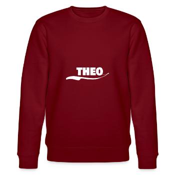 Geschenk für theo - Stanley/Stella Unisex Bio-Sweatshirt CHANGER  - Burgunderrot - Vorne - Nik (191cm) & Marisol (170cm)