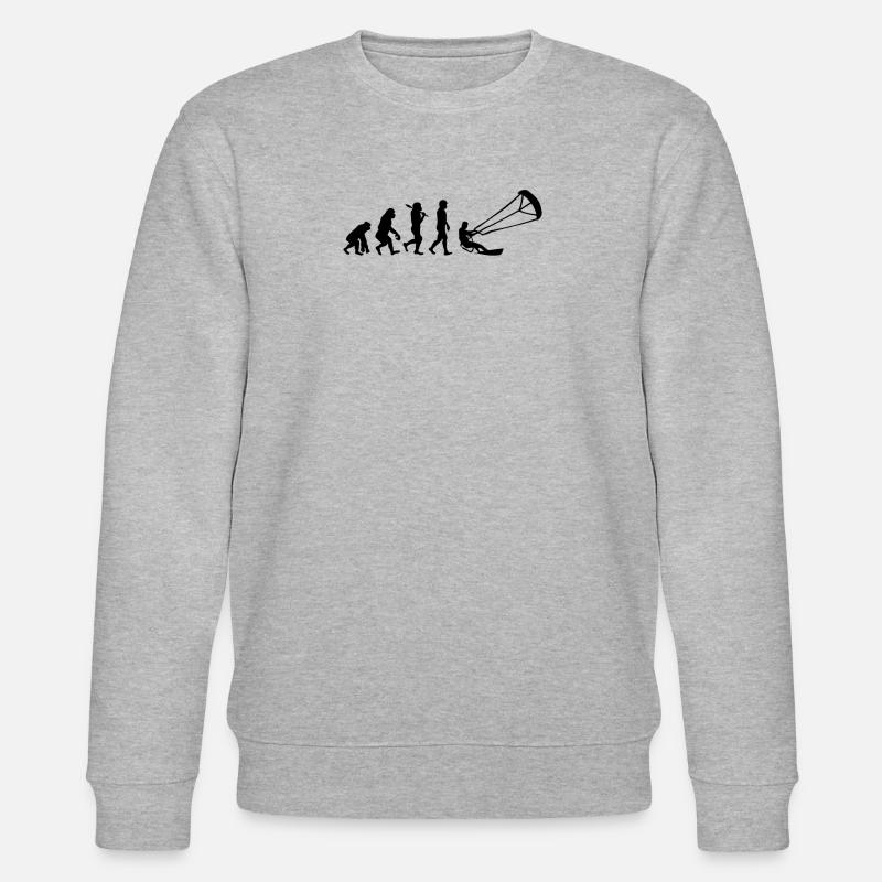 Kitesurfen Evolution - Stanley/Stella Unisex Bio-Sweatshirt CHANGER  - Grau meliert
