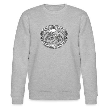 Rette die Erde unser einziges Zuhause - Stanley/Stella Unisex Bio-Sweatshirt CHANGER  - Grau meliert - Vorne - Nik (191cm) & Marisol (170cm)