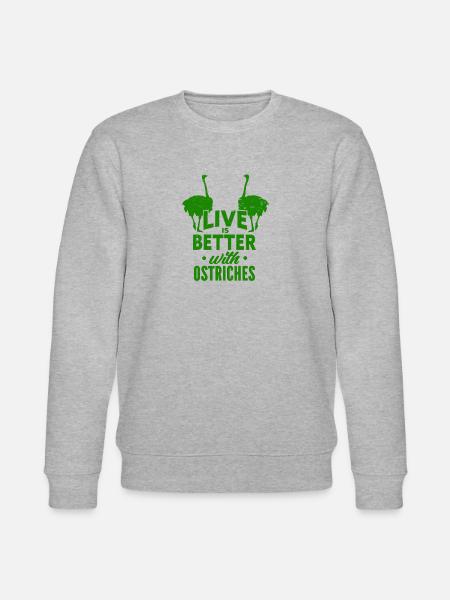 Ostrich - Animals - Stanley/Stella CHANGER Unisex Organic Sweatshirt - heather grey