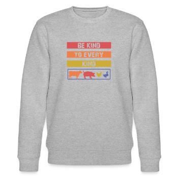 Be Kind to every Kind - Stanley/Stella Unisex Bio-Sweatshirt CHANGER  - Grau meliert - Vorne - Nik (191cm) & Marisol (170cm)