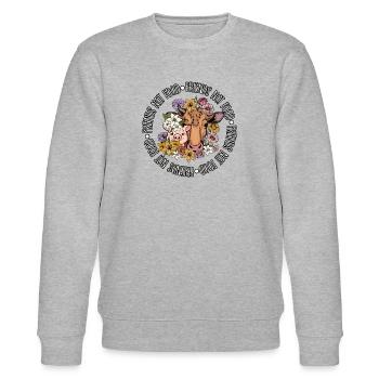 Friends not Food Cow Pig Vegan - Stanley/Stella CHANGER Unisex Organic Sweatshirt - heather grey - Front - Nik (191cm) & Marisol (170cm)