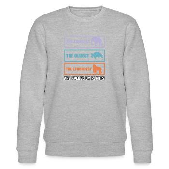 Angetrieben durch Pflanzen - Stanley/Stella Unisex Bio-Sweatshirt CHANGER  - Grau meliert - Vorne - Nik (191cm) & Marisol (170cm)