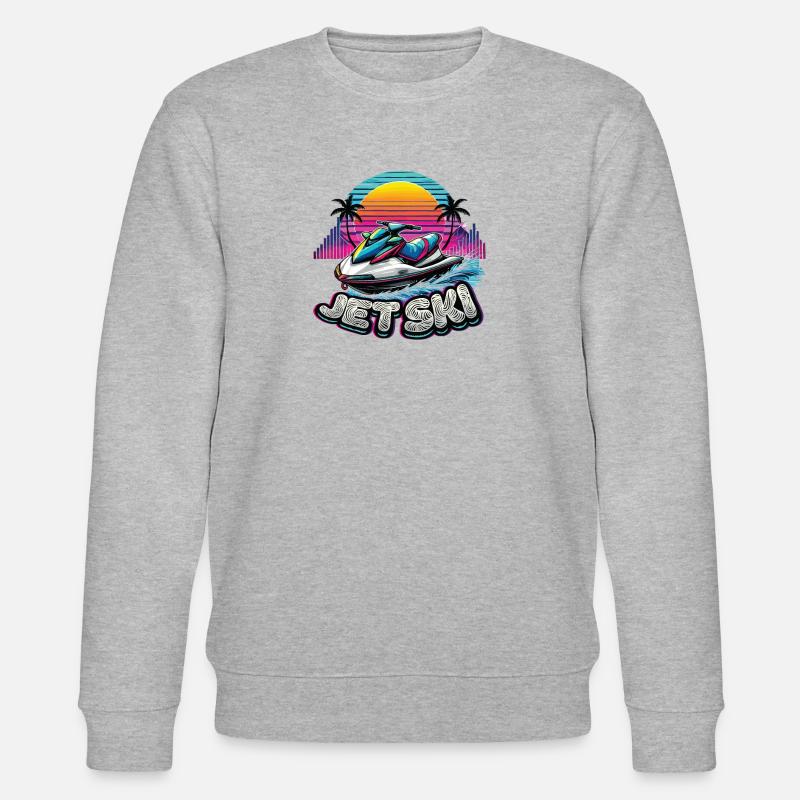 Jet Ski Aventure Été Rétro - Sweat bio CHANGER Stanley/Stella Unisexe - gris chiné