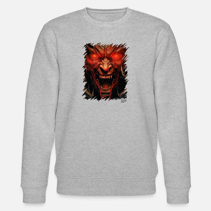 Evil Devil’s Eyes : Monstre Satan - Sweat bio CHANGER Stanley/Stella Unisexe - gris chiné