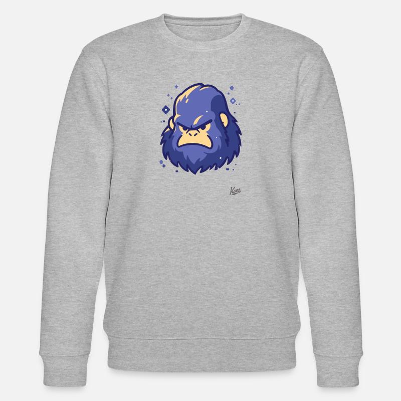 Der coole, blaue Yeti-Sasquatch - Stanley/Stella Unisex Bio-Sweatshirt CHANGER  - Grau meliert