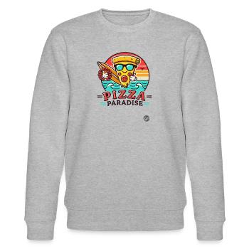 Ein Stück Pizza-Paradies für Surfer - Stanley/Stella Unisex Bio-Sweatshirt CHANGER  - Grau meliert - Vorne - Nik (191cm) & Marisol (170cm)