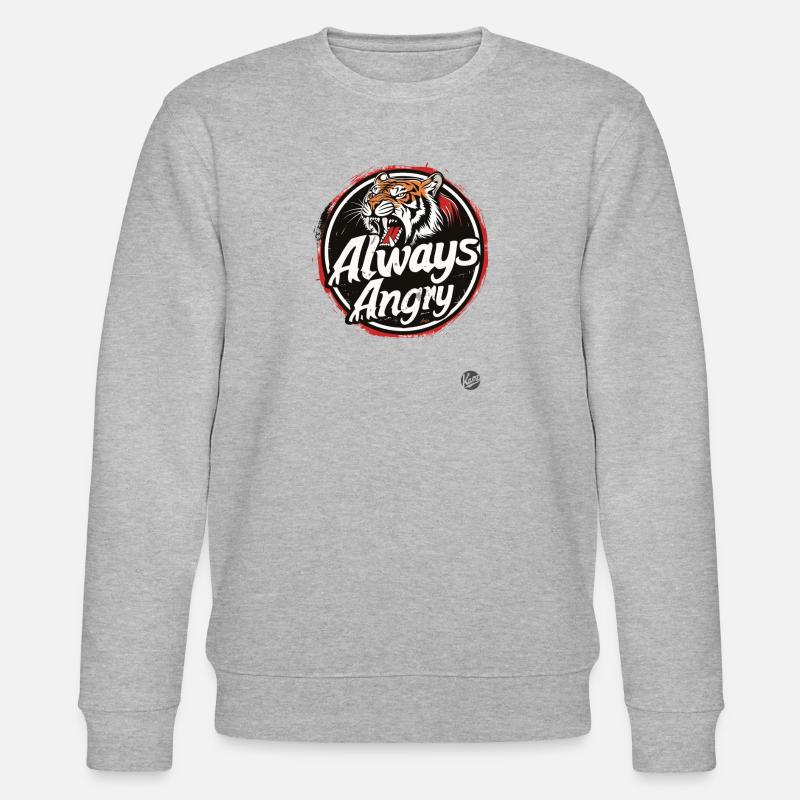 Tiger Immer Wütend - Stanley/Stella Unisex Bio-Sweatshirt CHANGER  - Grau meliert