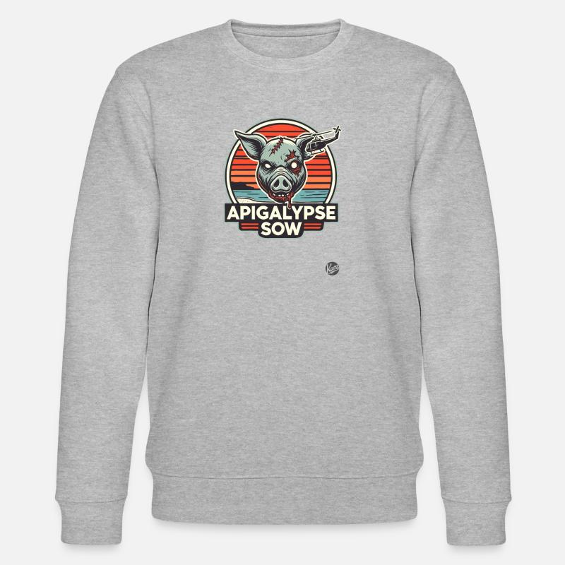 Apokalypse-Schwein - Stanley/Stella Unisex Bio-Sweatshirt CHANGER  - Grau meliert